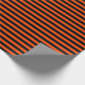 ミディアムブラックとブライトオレンジストライプ ラッピングペーパー (角)