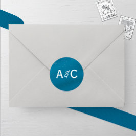 ミディアムブルースカイ雪モノグラム結婚ズ ラウンドシール