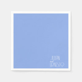 ミディアムブルー無地のリリー・オブ・ザ・バレーカスタム スタンダードカクテルナプキン