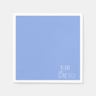 ミディアムブルー無地のリリー・オブ・ザ・バレーカスタム スタンダードカクテルナプキン