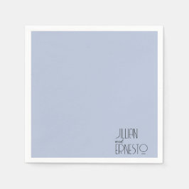 ミディアムブルー無地のリリー・オブ・ザ・バレーカスタム スタンダードカクテルナプキン