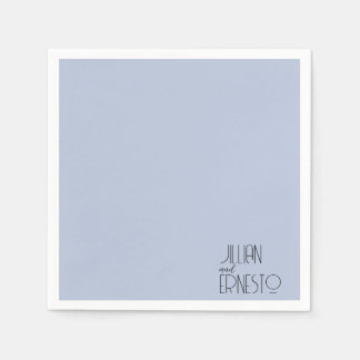 ミディアムブルー無地のリリー・オブ・ザ・バレーカスタム スタンダードカクテルナプキン