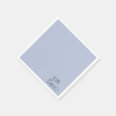 ミディアムブルー無地のリリー・オブ・ザ・バレーカスタム スタンダードカクテルナプキン (角)