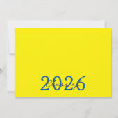 ミディアムブルー＆イエロー フォトフィルムテープ 卒業 招待状 (裏面)