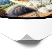 ミディアムヘアキャットの円形の3D画像 ポスター (角)