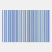 ミディアム サファイア ブルー & ホワイト ストライプ ラッピングペーパーシート (正面3)