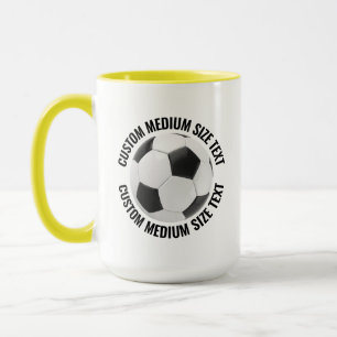 ミディアム テキスト イエロー コンボ 15oz カスタム サッカー マグカップ