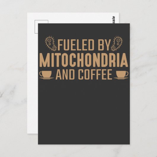 ミトコンドリアとコーヒー愛好家によって煽られた生物学 ポストカード (正面/裏面)
