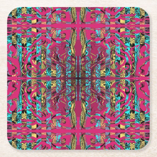 ミトコンドリポップ・アートのー スクエアペーパーコースター (正面)