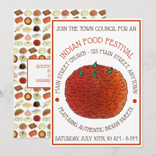 ミトハイ インドのスイーツ ラドゥ ラドゥー フード フェスティバル 招待状 (正面/裏面)