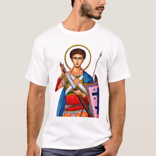 ミトロヴダンの聖大デメトリオス正教会のイコン Tシャツ (正面)