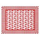 ミトンおよび雪片のレトロのクリスマスのスキー休日 テーブルクロス (正面(横))