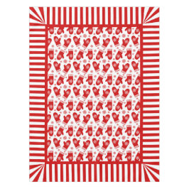 ミトンおよび雪片のレトロのクリスマスのスキー休日 テーブルクロス