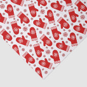 ミトンおよび雪片のレトロのクリスマスのスキー休日 薄葉紙 (詳細)