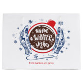 ミトンとココアのあたたかな冬の願い ホリデー ラージペーパーバッグ (正面)