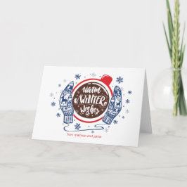 ミトンとココアの暖かい冬の願い シーズンカード