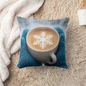 ミトンと雪の結晶とともにおいしい冬のコーヒー クッション (ブランケット)