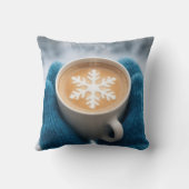 ミトンと雪の結晶とともにおいしい冬のコーヒー クッション (裏面)