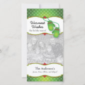 ミトンのクリスマスの写真カードとの最も暖かい願い シーズンカード (正面)