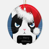 ミトンの円形のクリスマスのオーナメントからの文字 セラミックオーナメント (左)