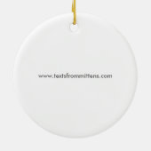 ミトンの円形のクリスマスのオーナメントからの文字 セラミックオーナメント (裏面)