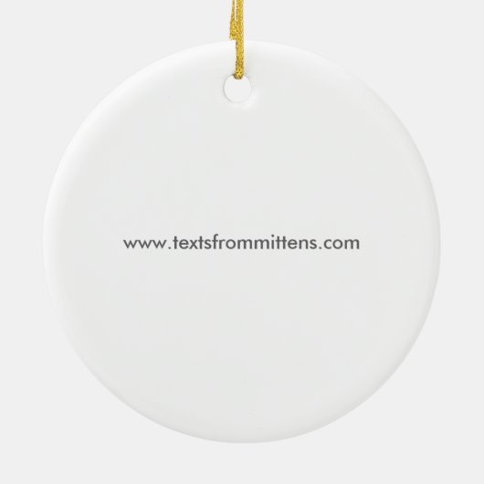 ミトンの円形のクリスマスのオーナメントからの文字 セラミックオーナメント (裏面)