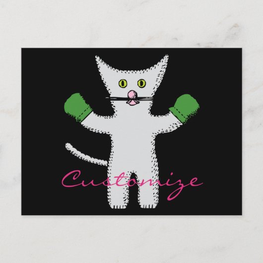 ミトン付きボクシング子猫 サンダーコーブ ポストカード (正面)