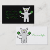 ミトンThunder_Coveを持つボクシングの子ネコ 名刺 (正面/裏面)