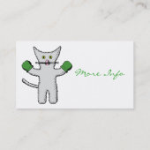 ミトンThunder_Coveを持つボクシングの子ネコ 名刺 (裏面)