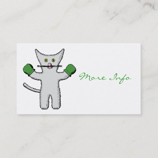 ミトンThunder_Coveを持つボクシングの子ネコ 名刺 (裏面)