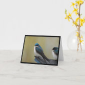 ミドリツバメのメッセージカード(ブランク) カード (黄色い花)