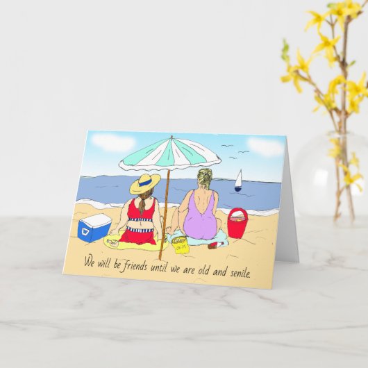 ミドルエイジ引用文フレンドシおもしろいップ カード (黄色い花)