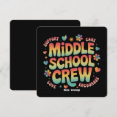 ミドルスクールクルー ヴィンテージ教師生徒ギフト 招待状 (正面/裏面)