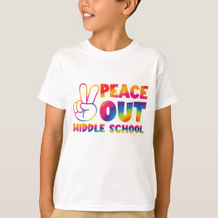 ミドルスクールタイダイラスト 学校最後の日 Tシャツ