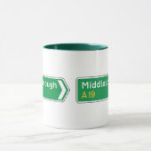 ミドルズブラのイギリスの交通標識 マグカップ (中央)