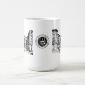 ミドルセックスの病院のマグ(黒及び白) コーヒーマグカップ (中央)