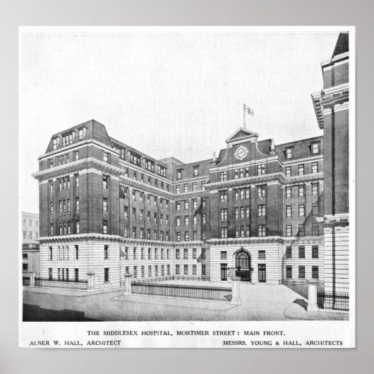 ミドルセックス病院アーキテクトスケッチ ポスター (正面)