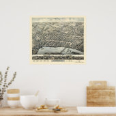 ミドルタウンCTパノラママップ – 1877 ポスター (キッチン)