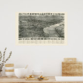 ミドルタウンCTパノラママップ – 1915 ポスター (キッチン)