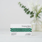 ミドルバンド – オペアートターコイズとブラック 名刺 (スタンド正面)