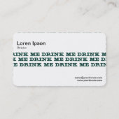 ミドルバンド – 飲む 名刺 (裏面)