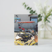 "ミドルベース島のゴルフカート" グリーティングカード ポストカード (スタンド正面)