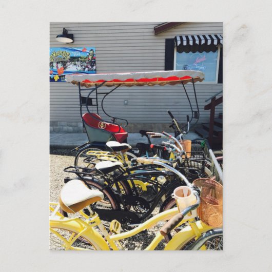 "ミドルベース島のゴルフカート" グリーティングカード ポストカード (正面)