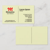 ミドルルールモノグラム – 淡い黄色(FFFFCC) 名刺 (正面/裏面)