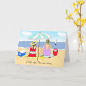 ミドル時代のユーモア、友情おもしろい カード (黄色い花)