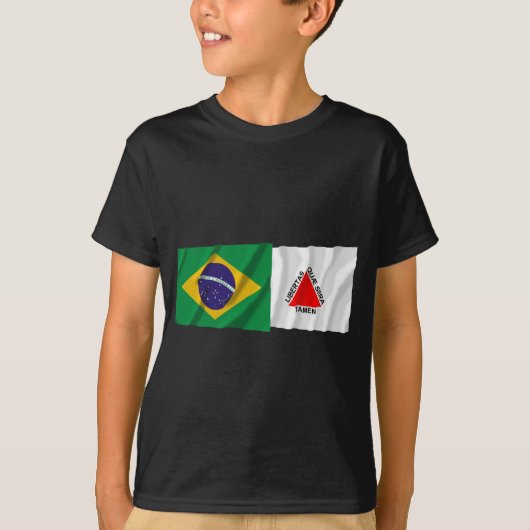 ミナスジェライス州及びブラジルの振る旗 Tシャツ (正面)