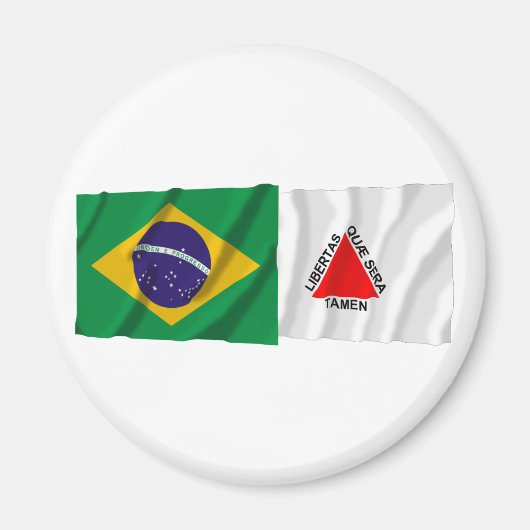 ミナスジェライス&ブラジル国旗 マグネット (正面)