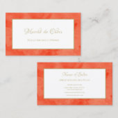 ミナリストオレンジサロンシンプルエレガント金ゴールド枠 名刺 (正面/裏面)