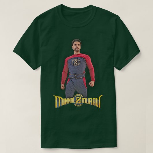 ミナル・ムラリインディアン・スーパーヒーロー Tシャツ (デザイン正面)