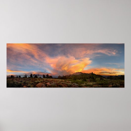 ミナレット・サミットからのマンモスマウンテンサンセット ポスター (正面)